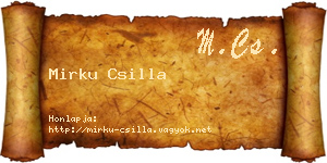 Mirku Csilla névjegykártya